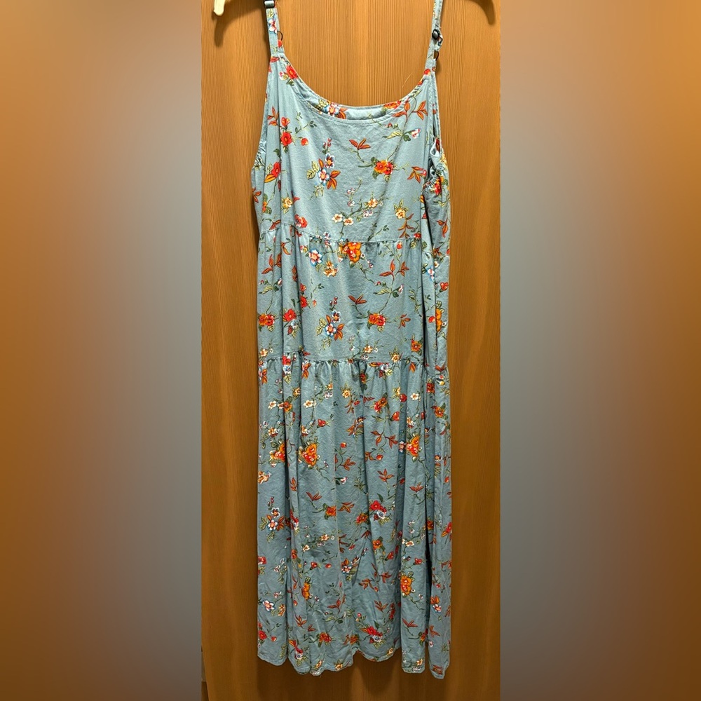 Floral Maxi Dress in Blue and Red